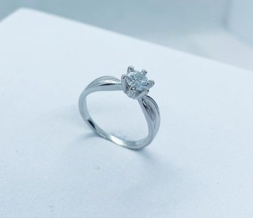 Кольцо Кристалл-L К-162_16.5 размер 16.5 вес 2 г серебро, фианит купить,NaN