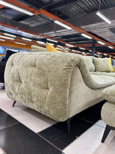 Диван угловой SEE-00, обивка букле, 51х285х95 см, зеленый купить,NaN