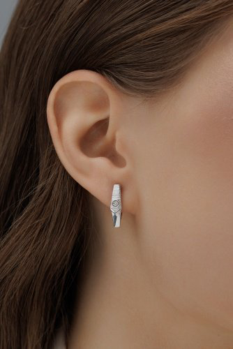 Серьги АЛЬКОР 02-4287_000Б-00 вес 2.6 г серебро, бриллиант купить,20000