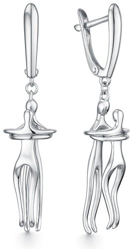 Серьги Феникс JEWELRY сз0088 вес 4 г серебро, без вставок купить,NaN