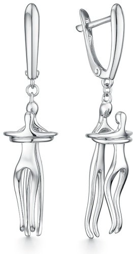 Серьги Феникс JEWELRY сз0088 вес 4 г серебро, без вставок купить,NaN