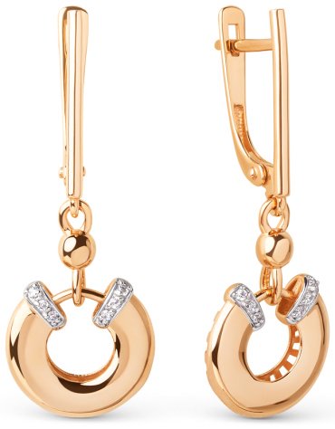 Серьги Династия 904022-1102 вес 3 г золото, фианит купить,247200