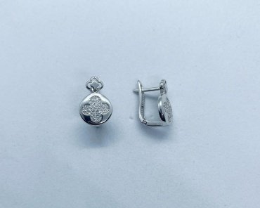 Серьги Феникс JEWELRY С5846 вес 2.2 г серебро, фианит купить,NaN