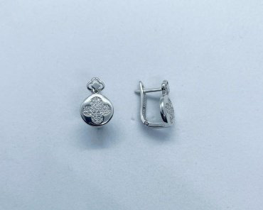 Серьги Феникс JEWELRY С5846 вес 2.2 г серебро, фианит купить,NaN