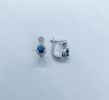 Серьги Кристалл-L С-25-84_с вес 2.5 г серебро, фианит купить,NaN