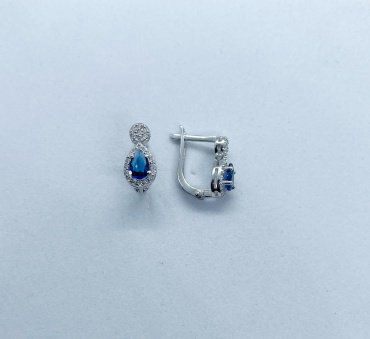 Серьги Кристалл-L С-25-84_с вес 2.5 г серебро, фианит купить,NaN