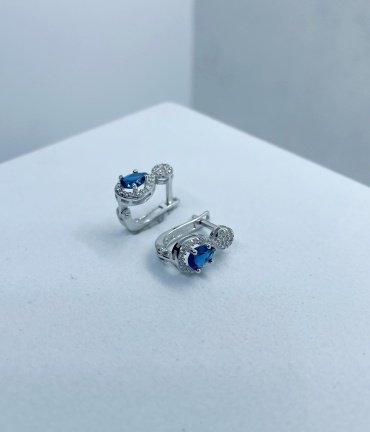 Серьги Кристалл-L С-25-84_с вес 2.5 г серебро, фианит купить,NaN