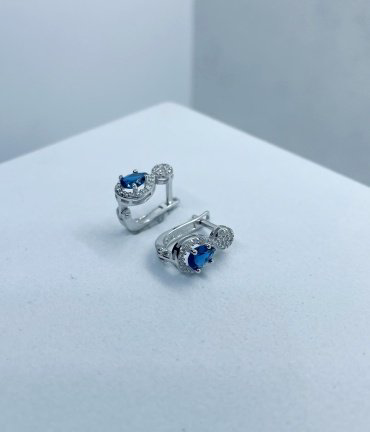 Серьги Кристалл-L С-25-84_с вес 2.5 г серебро, фианит купить,NaN