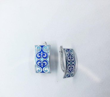Серьги Кристалл-L Talisman_С-05-43\1_гол вес 4.8 г серебро, эмаль купить,NaN