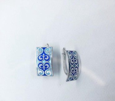 Серьги Кристалл-L Talisman_С-05-43\1_гол вес 4.8 г серебро, эмаль купить,NaN