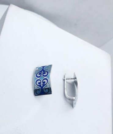Серьги Кристалл-L Talisman_С-05-43\1_гол вес 4.8 г серебро, эмаль купить,NaN