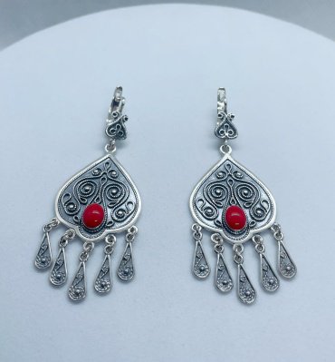 Серьги Кристалл-L С-35-85_кр вес 16 г серебро, эмаль купить,NaN
