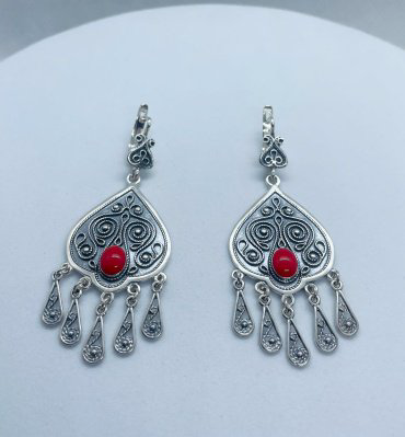 Серьги Кристалл-L С-35-85_кр вес 16 г серебро, эмаль купить,NaN