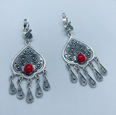 Серьги Кристалл-L С-35-85_кр вес 16 г серебро, эмаль купить,NaN