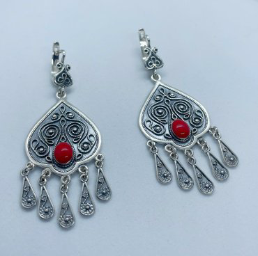 Серьги Кристалл-L С-35-85_кр вес 16 г серебро, эмаль купить,NaN