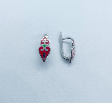 Серьги Кристалл-L С-05_кр вес 2.2 г серебро, эмаль купить,NaN