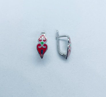 Серьги Кристалл-L С-05_кр вес 2.2 г серебро, эмаль купить,NaN