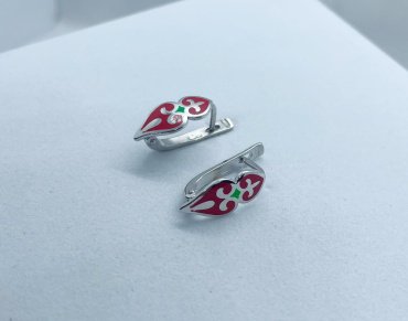 Серьги Кристалл-L С-05_кр вес 2.2 г серебро, эмаль купить,NaN