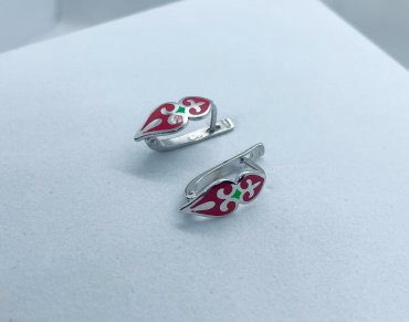 Серьги Кристалл-L С-05_кр вес 2.2 г серебро, эмаль купить,NaN