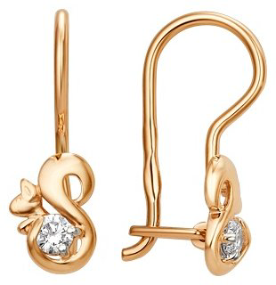 Серьги Династия 011282-1102 вес 1 г золото, фианит купить,NaN
