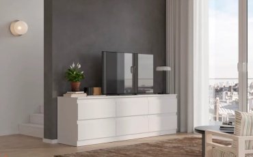 ТВ-тумба напольная Dominika тумба ТВ-6Я Белый, 190.2x60.8x43.3 см, белый купить,0