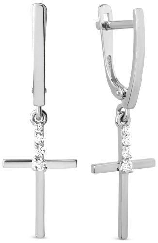 Серьги Династия 018902-3101 вес 2.6 г золото, фианит купить,211200