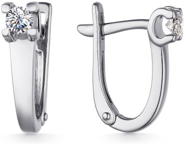 Серьги АЛЬКОР 02-4250_000М-00 вес 1.8 г серебро, муассанит купить,NaN