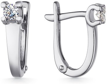 Серьги АЛЬКОР 02-4250_000М-00 вес 1.8 г серебро, муассанит купить,NaN