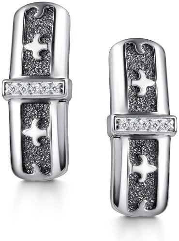 Серьги АЛЬКОР 02-4452_00КЦ-17 вес 3.3 г серебро, фианит купить,37680