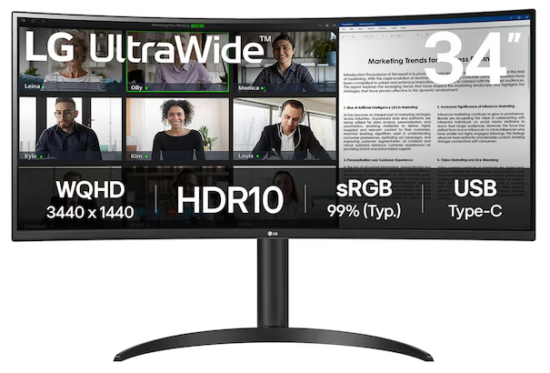 Монитор 34" LG 34WR55QK-B.ARUZ черный купить,NaN