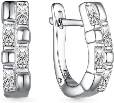 Серьги АЛЬКОР 02-3924_00КЦ-00 вес 4.5 г серебро, фианит купить,NaN
