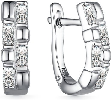 Серьги АЛЬКОР 02-3924_00КЦ-00 вес 4.5 г серебро, фианит купить,NaN