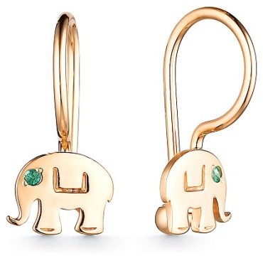 Серьги АЛЬКОР 24633-101 вес 0.83 г золото, изумруд купить,NaN
