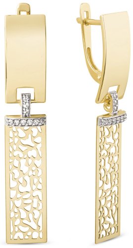 Серьги Династия 502882-4102 вес 3.6 г золото, фианит купить,NaN