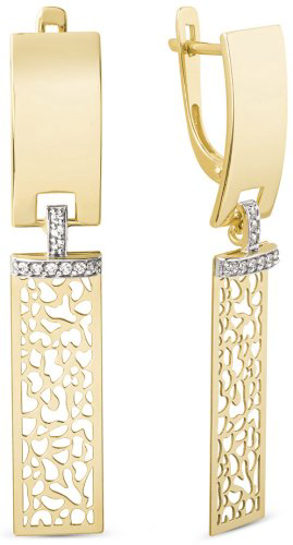 Серьги Династия 502882-4102 вес 3.6 г золото, фианит купить,NaN