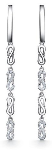 Серьги АЛЬКОР 02-4457_00КЦ-00 вес 4.6 г серебро, фианит купить,NaN