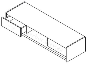 ТВ-тумба напольная Гербор Опен, 150x32x46.5 см, коричневый - ForteMarket ТВ-тумба напольная Гербор Опен, 150x32x46.5 см, коричневый купить,0