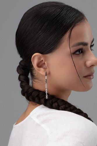 Серьги АЛЬКОР 02-4457_00КЦ-00 вес 4.6 г серебро, фианит купить,NaN