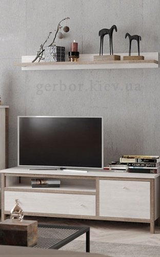 ТВ-тумба напольная Гербор RTV1S1D, 160x55x42 см, белый, бежевый