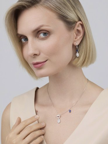 Серьги АЛЬКОР 02-4623_0ГТС-00 вес 5 г серебро, наносапфир купить,NaN