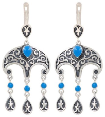 Серьги Кристалл-L С-35-78 вес 7 г серебро, эмаль купить,18000