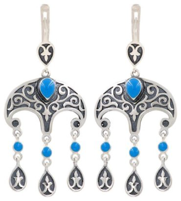 Серьги Кристалл-L С-35-78 вес 7 г серебро, эмаль купить,18000