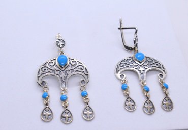 Серьги Кристалл-L С-35-78 вес 7 г серебро, эмаль купить,18000