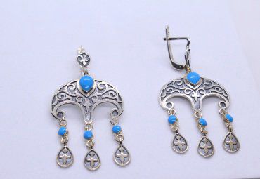 Серьги Кристалл-L С-35-78 вес 7 г серебро, эмаль купить,18000