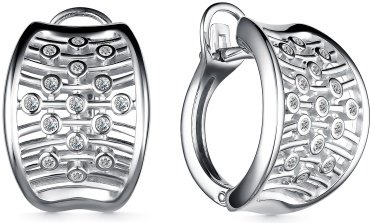 Серьги АЛЬКОР 02-3942_00КЦ-00 вес 6.6 г серебро, фианит купить,NaN