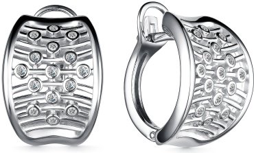 Серьги АЛЬКОР 02-3942_00КЦ-00 вес 6.6 г серебро, фианит купить,NaN