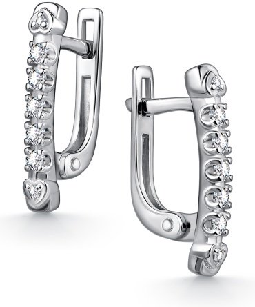 Серьги АЛЬКОР 02-4610_000М-00 вес 2.3 г серебро, муассанит купить,NaN