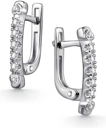 Серьги АЛЬКОР 02-4610_000М-00 вес 2.3 г серебро, муассанит купить,NaN