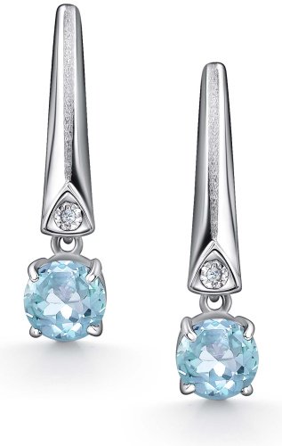 Серьги АЛЬКОР 02-4343_БРТБ-00 вес 3.4 г серебро, топаз, бриллиант - ForteMarket Серьги АЛЬКОР 02-4343_БРТБ-00 вес 3.4 г серебро, топаз, бриллиант купить,31040