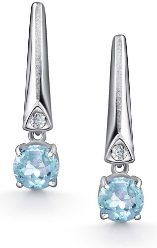 Серьги АЛЬКОР 02-4343_БРТБ-00 вес 3.4 г серебро, топаз, бриллиант - ForteMarket Серьги АЛЬКОР 02-4343_БРТБ-00 вес 3.4 г серебро, топаз, бриллиант купить,31040